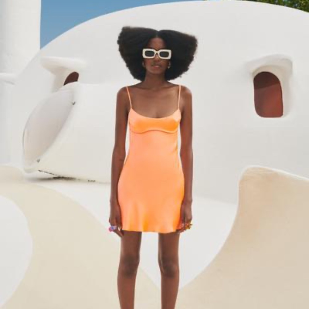 Satin effect cut out dress